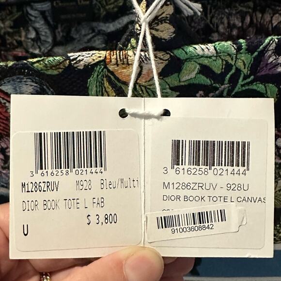 Christian Dior Book Tote Bag NWT D-Constellation Embroidery Blue - Picture 7 of 14